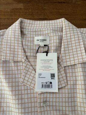 Holt Octobre Men’s Textured Short Sleeved Shirt NWT Large